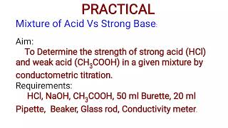 quotConductometric Titrationquot  Practical chemistryMixture of Acid Vs Strong Base [upl. by Glyn]