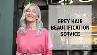 Natural Grey Hair Glossing Beautification Service  Goldwell Education Plus [upl. by Ayikin]