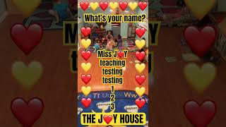 What’s your name Miss Joy teaching testing testing 123 at The Joy House [upl. by Ries]