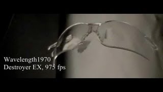 Safety Glasses torture test 350fps to 1200fps airgun pellets 11 shots 600 framessec [upl. by Acirretahs]