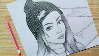 how to draw a girl face step by step drawing  stylish girl drawing  girl drawing for beginners [upl. by Garlen]