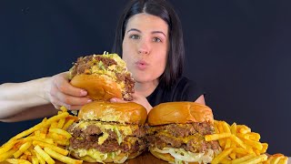 SMASHING HUGE JUICY BURGERS  MUKBANG  ASMR  EATING SOUNDS [upl. by Oderfliw]