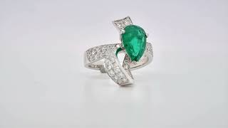 355 ct Certified Natural Emerald Ring in 18k White and Yellow Gold  Orogem Jewelers [upl. by Ahsinrats105]