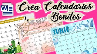 COMO HACER CALENDARIOS BONITOS EN WORD✨ COMO INSERTAR CALENDARIO EN WORD💖 FÁCIL Y RÁPIDO✅ [upl. by Marala]