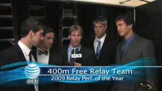 Golden Goggles 4x100 Free Relay Interview  Relay Performance of the Year [upl. by Okiek]