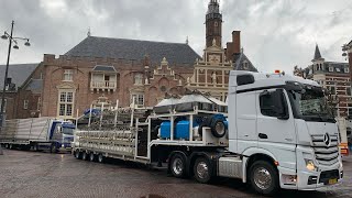 Kermis Haarlem 2023 Transport en opbouw Grote Markt deel 1 [upl. by Bradwell]