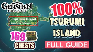 How to Tsurumi Island 100 FULL Exploration ⭐ ALL CHESTS GUIDE 【 Genshin Impact 】 [upl. by Ahsilif]