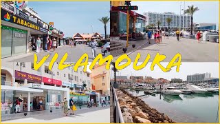 Vilamoura Marina town and beach Portugal walking tour Algarve shops [upl. by Aseeram]