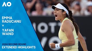 Emma Raducanu v Yafan Wang Extended Highlights  Australian Open 2024 Second Round [upl. by Adliwa]