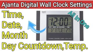 Ajanta Wall Clock Time Setting  How To Set Time In Digital Wall Clock  All Configuration [upl. by Winterbottom]