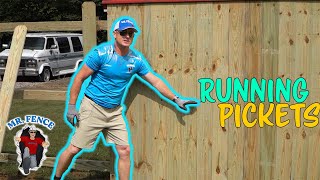 How to Nail Pickets on a Wood Fence  Running Pickets [upl. by Nosak667]