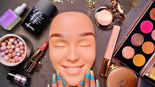 ASMR Golden Glam Makeup on Mannequin Whispered [upl. by Shelton]