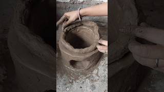 Traditional life Mitti ka chulha wood Stove clay oven shorts diy mittikachulha clay art viral [upl. by Nagar]