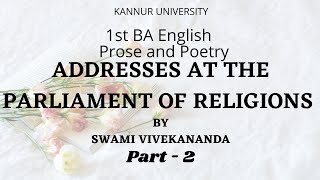 Prose and Poetry Addresses to Parliament of Religions Swami vivekananda Part 2 [upl. by Karyl]