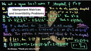 Idempotent Matrices and Invertibility Problems [upl. by Ona331]