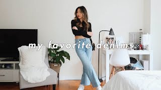 STYLING DIFFERENT TYPES OF JEANS  casual denim outfits ft Aritzia [upl. by Abott]