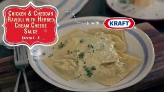 Chicken amp Cheddar Ravioli with Herbed Cream Cheese Sauce [upl. by Neneek]