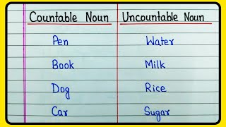 Examples of Countable and Uncountable Nouns  Countable and Uncountable Nouns  English Grammar [upl. by Enomaj782]