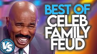 BRITISH FAMILY REACTS Alltime funniest Celebrity Family Feud moments with Steve Harvey [upl. by Larrabee]