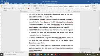 How to draft a will  How to draft a codicil  Sample drafts of will and codicils [upl. by Ecart403]