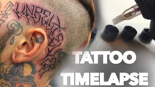 TATTOO TIME LAPSE  FREEHAND SCRIPT [upl. by Aruam]