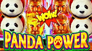 ★BIG WIN★ PANDA POWER THUNDER WARRIOR Slot Machine KONAMI GAMING [upl. by Naihs]