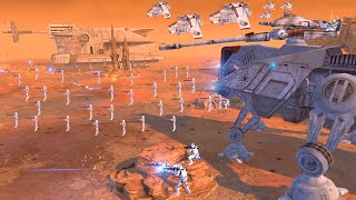 Clone Army LAAT Gunship Landing into GEONOSIS  Men of War Star Wars Mod [upl. by Anirehtak]