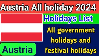 Austria public holidays in 2024 [upl. by Krever]