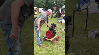 NorfolkMancave Adam starting his stationary engine at the Swanton Morley rally 2023 [upl. by Yelda]