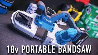 NEW 18v Portable Cordless Band Saw from MAKITA DPB182 [upl. by Gunner244]