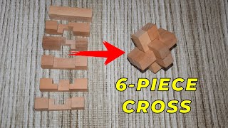 How To Solve the 6 Piece Wooden cross Puzzle [upl. by Yard]