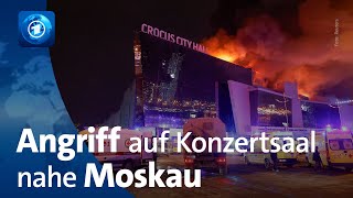 Moskau Angriff in Konzertsaal – laut russischem Inlandsgeheimdienst mindestens 40 Tote [upl. by Nafri5]