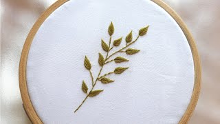 Easy leaf stitches  Small leaf embroidery  Embroidery for beginners [upl. by Ellivro]