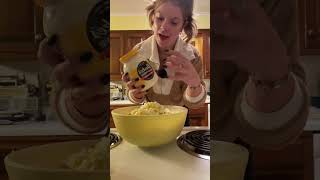 My extremely controversial pea salad recipe 😂 thanksgiving thanksgivingdish thanksgivingdinner [upl. by Odnam]