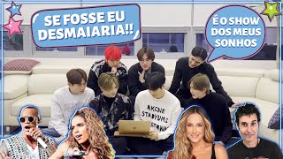 GRUPO DE KPOP REAGE A DANÇAS BRASILEIRAS COM JUST B [upl. by Nospmas440]