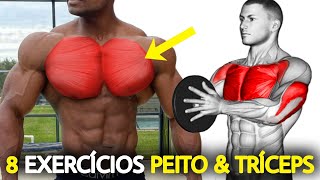 8 Exercícios Treino de Peito e Tríceps Completo  Utilizando apenas Halteres [upl. by Hannasus]