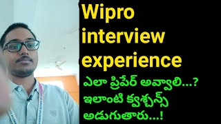 My Wipro Interview Experience Wipro interview in Telugu Wipro interview latest update 2021 [upl. by Dari]