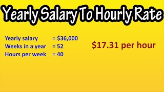 How To Calculate Hourly Pay Rate From Salary  Formula For Salary To Hourly Pay Rate [upl. by Losyram164]