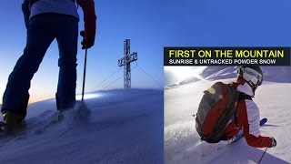 Powder skiing at sunrise in Bad Gastein  first freeride backcountry tracks Austria [upl. by Archibold]