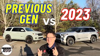 Battle 2023 Toyota Sequoia vs Previous Generation [upl. by Aitital33]