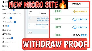 New Micro Legit site  handbucks withdraw proof  new earning real website handbuckscom [upl. by Jaime]