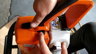 STIHL MS250C鏈鋸使用操作說明啟動 [upl. by Dhu402]