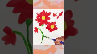 How to draw beautiful flower scene Acrylic painting [upl. by Raviv]