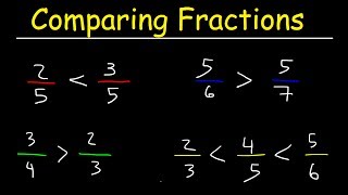 Comparing Fractions With Different Denominators [upl. by Maxama]