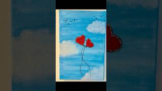 Whimsical Heart Balloons in the Sky  Easy acrylic art￼ [upl. by Newberry]