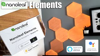 Nanoleaf Elements Wood Look Hexagon Light Panels Review  NON RGB PANELS FROM NANOLEAF WORTH IT [upl. by Enidlareg]