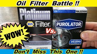 Napa Platinum PFL4100255 Oil Filter Cut Open vs Purolator Boss PBL22500 Oil Filter Cut Open [upl. by Eeramit32]