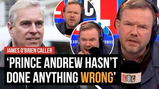 James OBrien vs Prince Andrew apologist  LBC [upl. by Peggie936]