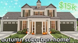 15k Bloxburg Autumn Suburban House Build 2 Story Tutorial [upl. by Aenat]