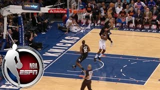 Giannis Antetokounmpo literally jumps over Tim Hardaway Jr on ridiculous dunk  ESPN [upl. by Shetrit]